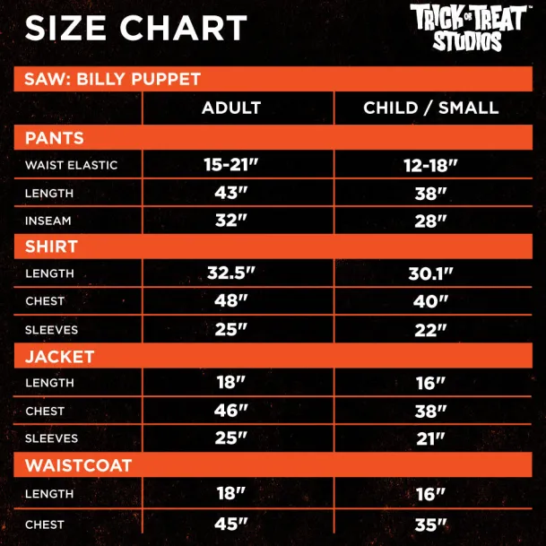 SAW - Billy Puppet Adult Costume